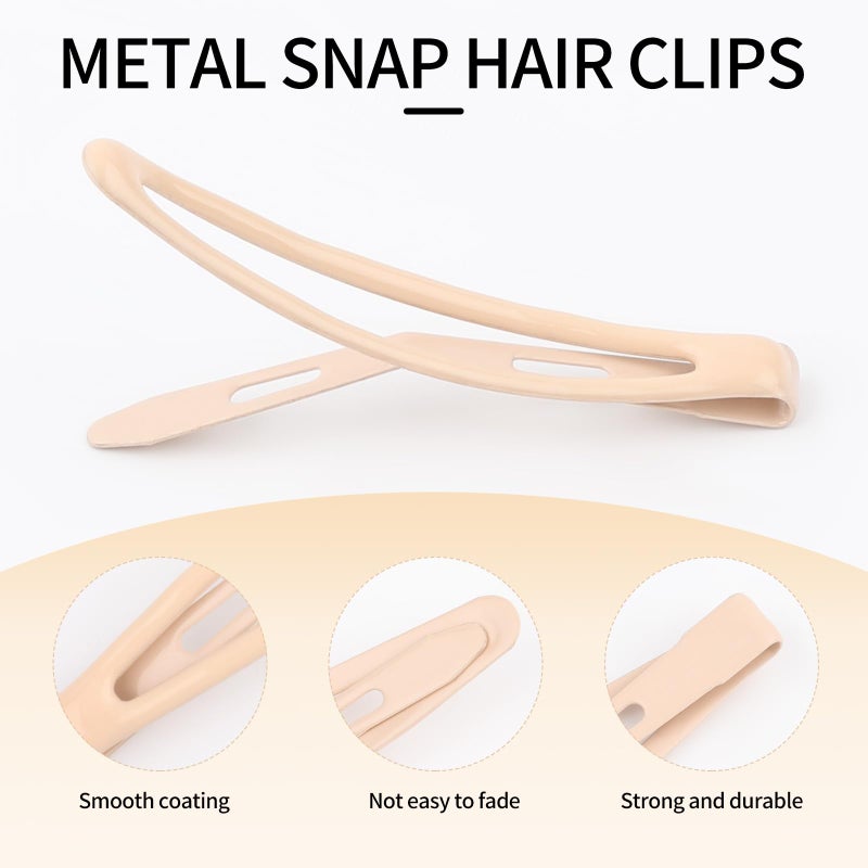 Motroce 20PCS Glossy Snap Hair Clips, 2.4 Inch Non-Slip Metal Barrettes, 5 Colors Medium Hair Barrettes for Women and Girls (Latte Color) - Image 3